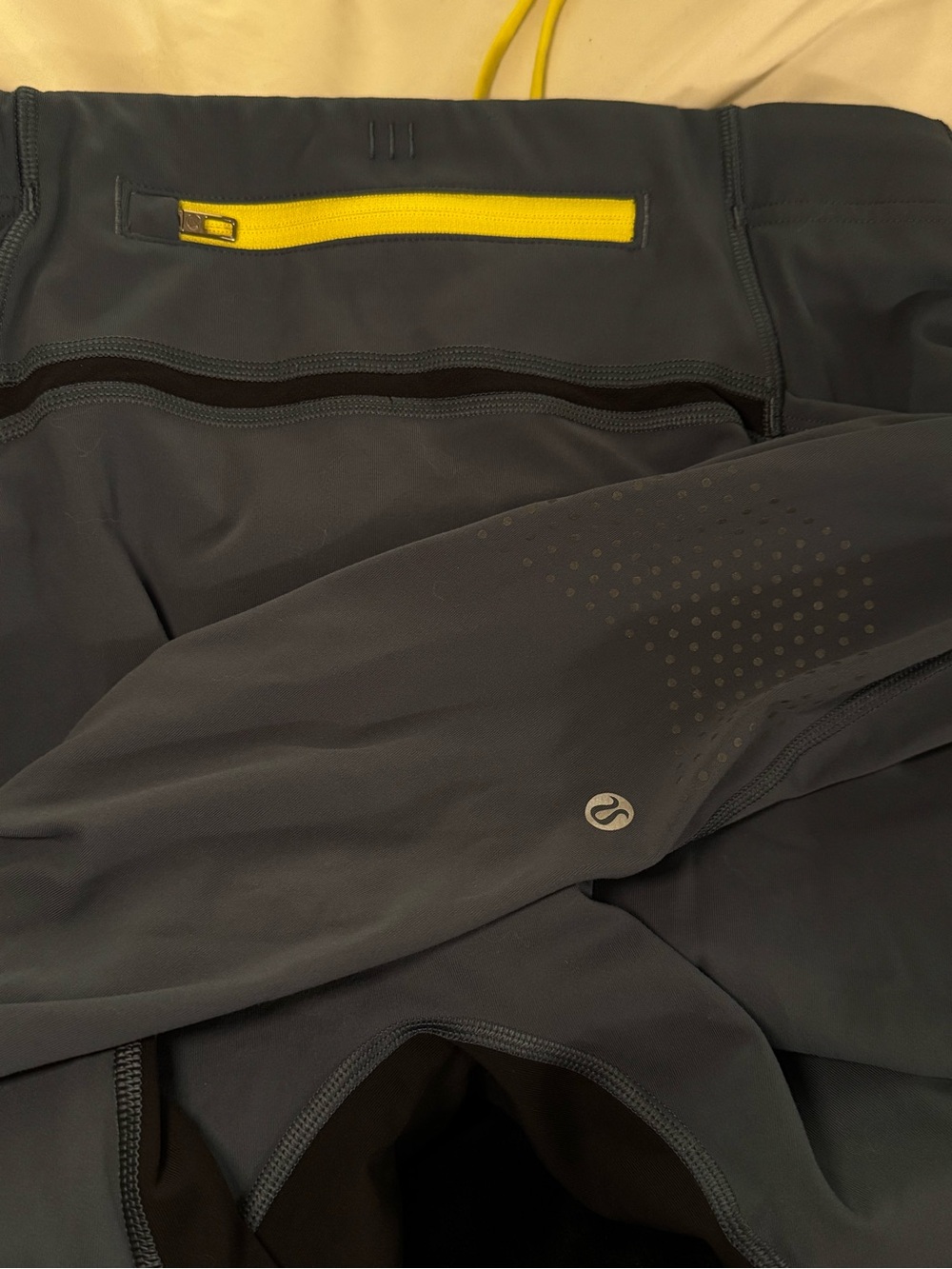 lululemon athletica Men’s Charcoal Performance Jacket with Yellow Zip